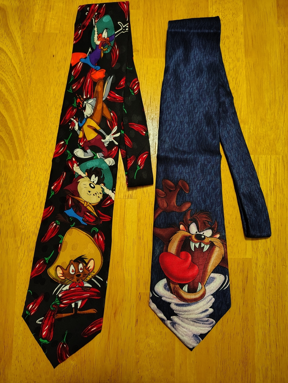 Looney Tunes Necktie Lot Mens OS Multicolor Vintage 90s Silk Taz Speedy Gonzales